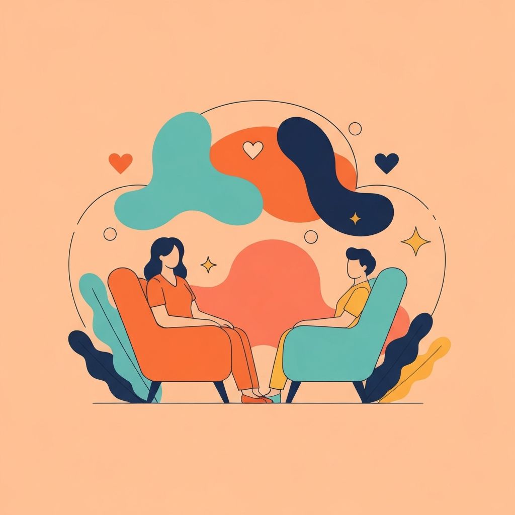 Illustration d'une seance de therapie avec ecoute bienveillante